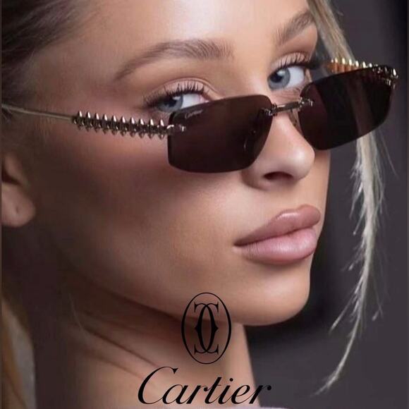 New! Cartier Gold and Smoke Sunglasses, CT0544S 002, Authentic main image 10
